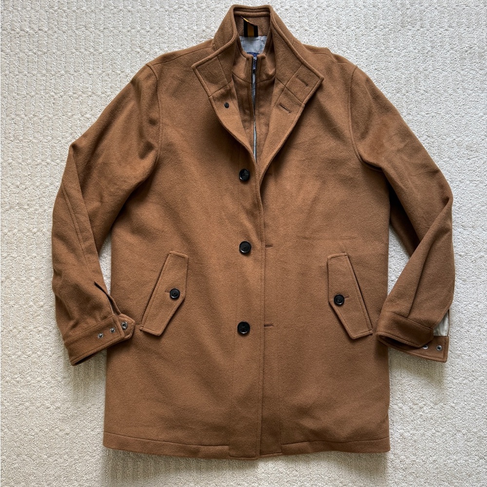 Daniel Cremieux Brown Pea Coat Timeless Wool Design